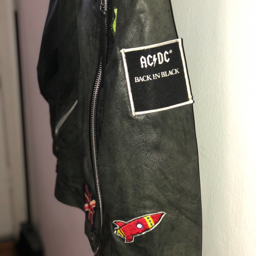 VINTAGE TopShop Customized Leather Jacket RARE - Picture 3 of 3